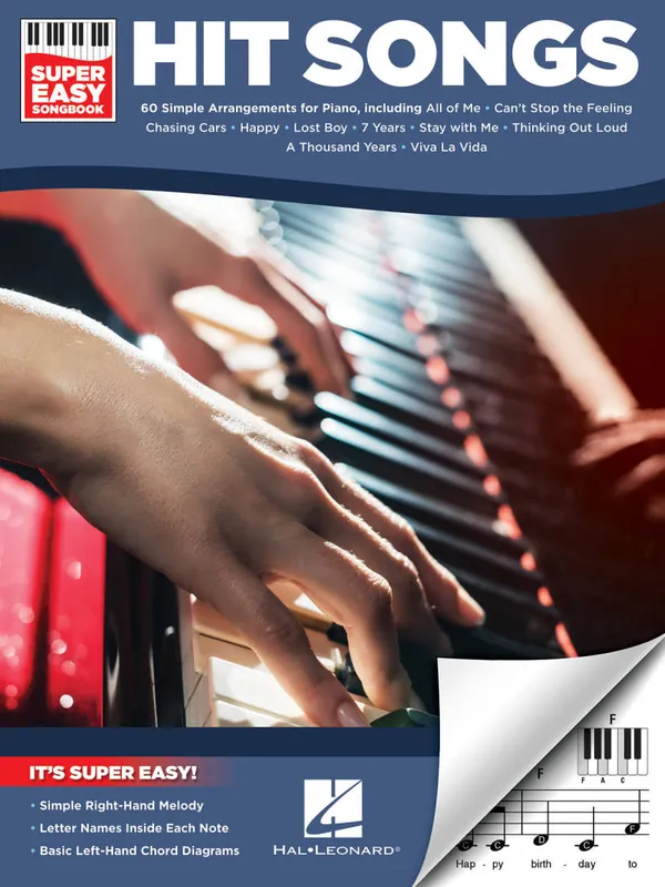 Hal Leonard Hit Songs Super Easy Songbook - Piano - Book Meilleur Choix