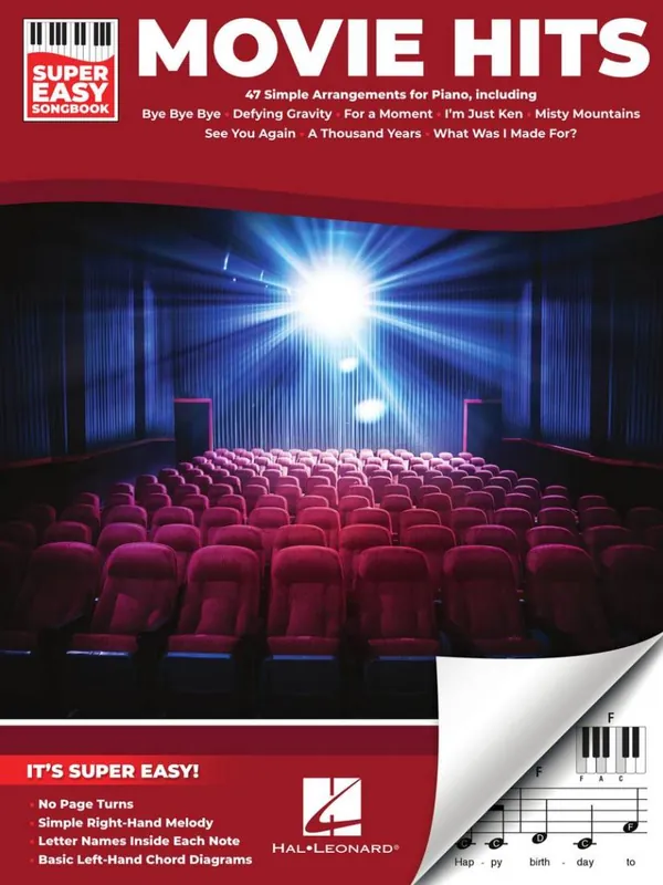Jusqu'à Épuisement Des Stocks Hal Leonard Movie Hits Super Easy Songbook - Easy Piano - Book