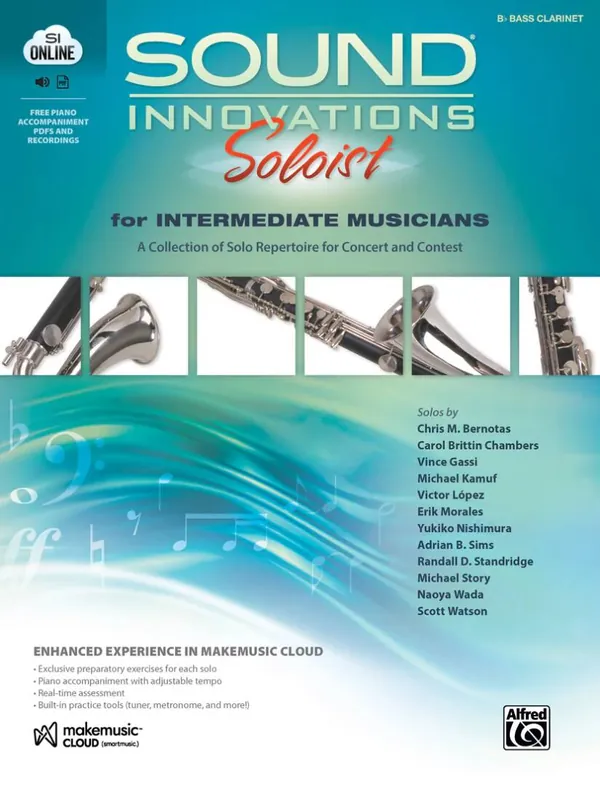Alfred Publishing Sound Innovations Soloist for Intermediate Musicians - Bass Clarinet - Book/Media Online Satisfait Ou Remboursé