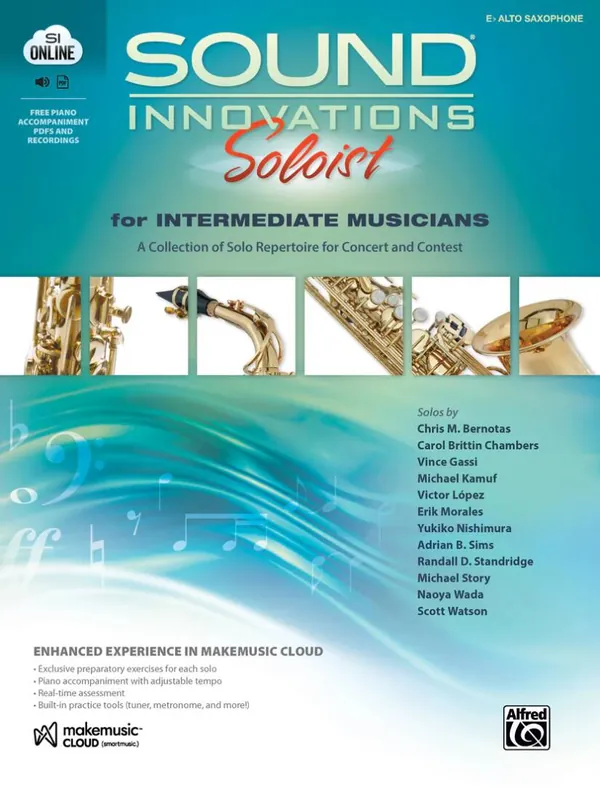 Alfred Publishing Sound Innovations Soloist for Intermediate Musicians - Alto Saxophone - Book/Media Online Vente Directe
