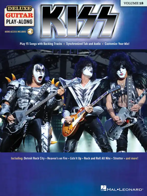 Hal Leonard Kiss Deluxe Guitar Play-Along Volume 18 - Guitar TAB - Book/Audio Online Meilleur Choix