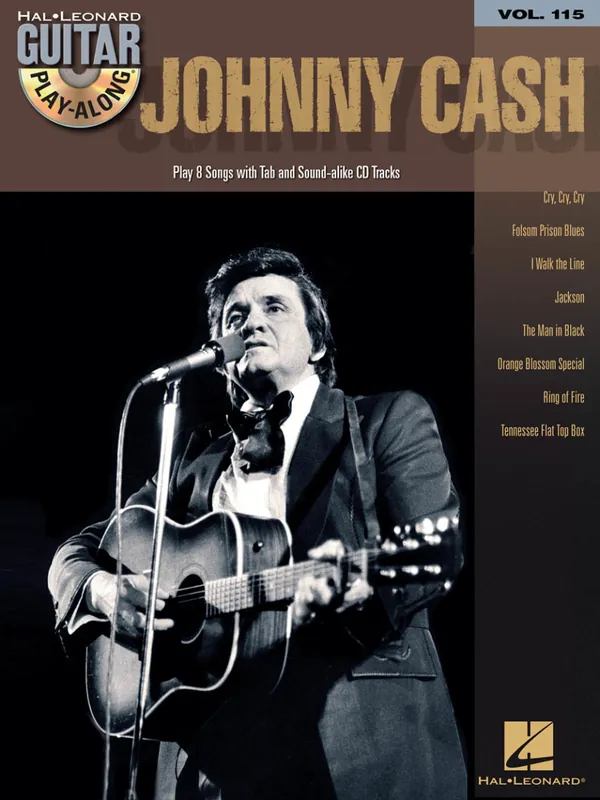 Hal Leonard Johnny Cash Guitar Play-Along Volume 115 - Guitar TAB - Book/Audio Online Acheter Direct