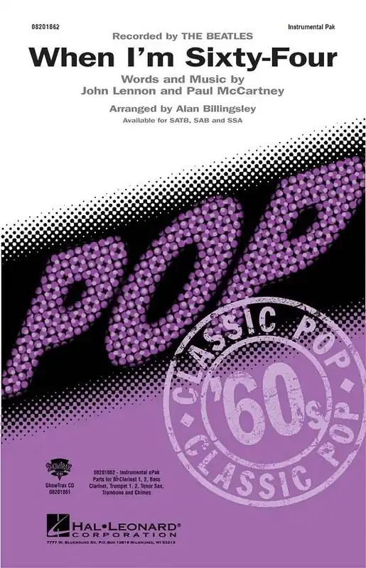 Hal Leonard When I‘m Sixty-Four - Lennon/McCartney/Billingsley - Instrumental Pak Offre Exclusive
