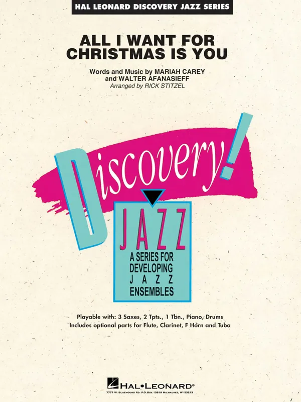 Achat Immédiat Hal Leonard All I Want For Christmas Is You - Carey /Afanasieff /Stitzel - Jazz Ensemble - Gr. 1.5