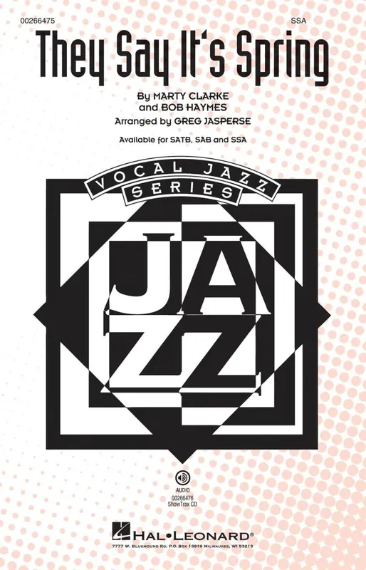 Hal Leonard They Say It‘s Spring - Clarke/Haymes/Jasperse - SSA Usine Directe