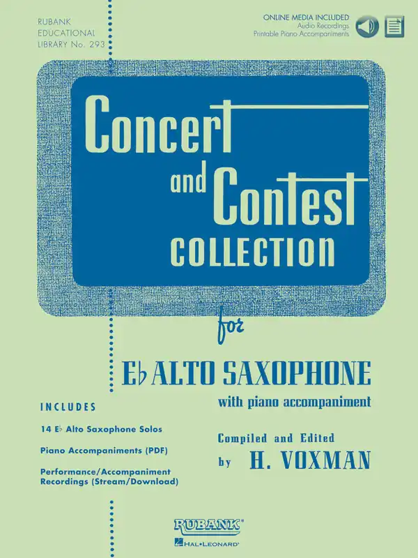 Rubank Publications Concert and Contest Collection for Eb Alto Saxophone - Voxman - Book/Media Online Livraison Express