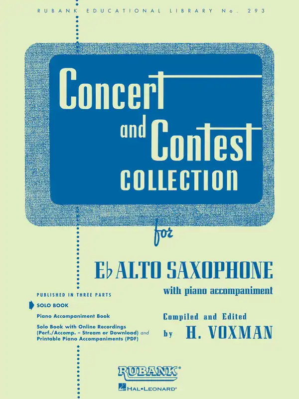 Rubank Publications Concert and Contest Collection for Eb Alto Saxophone - Voxman - Book Promotion