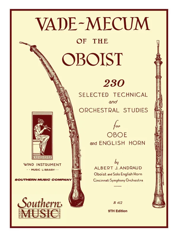 Quantité Limitée Southern Music Company Vade Mecum of the Oboist 230 Selected Technical and Orchestral Studies - Andraud - Oboe - Book