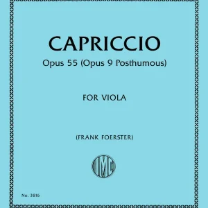 Soldes International Music Company Capriccio, Opus 55 (Op. 9 Posthumous) - Vieuxtemps/Foerster - Viola - Book